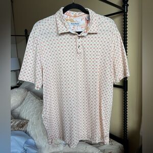 Tommy Bahama Men's Polo in shades of Orange and White
